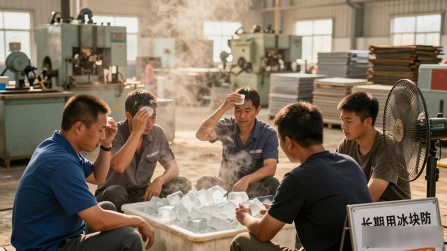车间高温不用愁 常熟防暑降温冰块成了工人的救命凉方